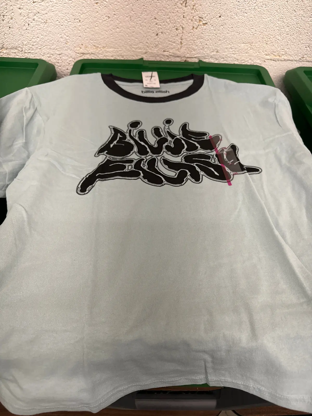 Ladies Light Blue Billie Eilish Short Sleeve Shirt-Xxl 1