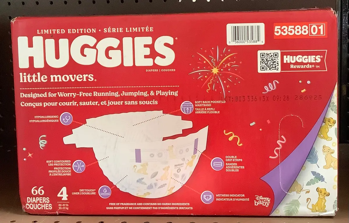 Huggies Little Movers Baby Disposable Diapers - Size 4 - 66Ct 1