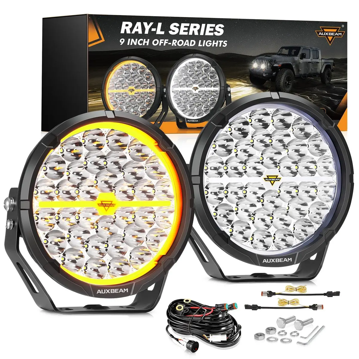Ray-L Series | 9 Inch 318W 34180Lm Dual Drl Offroad Led Driving Lights 1