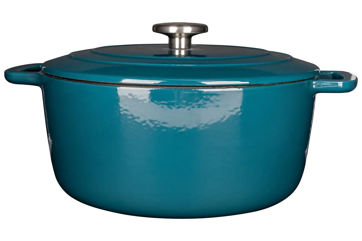 Cosy & Trendy Braadpan Met Deksel Fontestic Gietijzer Green Heron Ø 28 Cm / 6.8 Liter - Geëmailleerde Anti-Aanbaklaag 1