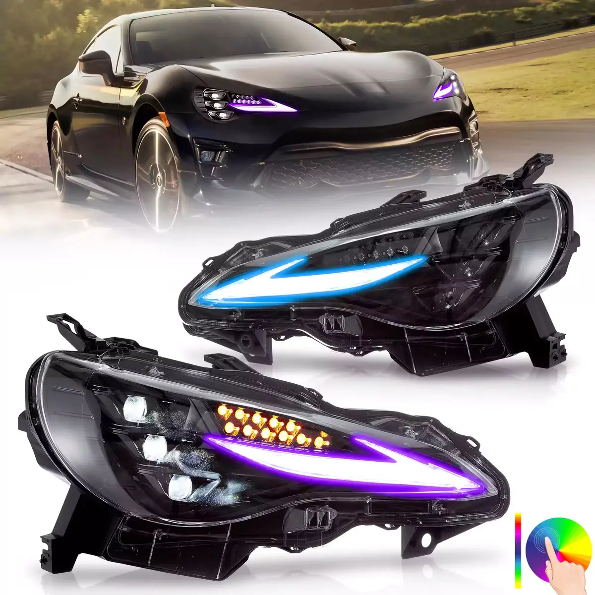 Rgb Led Headlight Assembly For 2012-2021 Toyota 86, Subaru Brz, Scion Frs 1