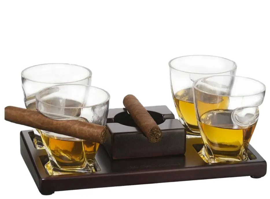 Cigar Holder Whiskey Glasses Set 1