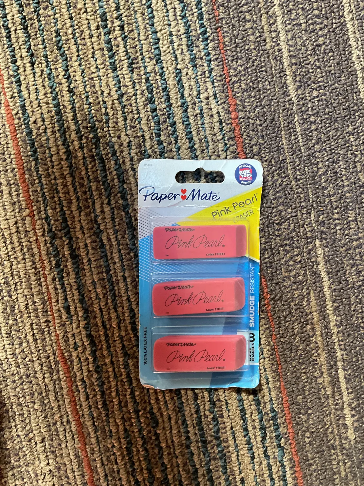 Paper Mate 3Pk Pencil Erasers Pink Pearl 1