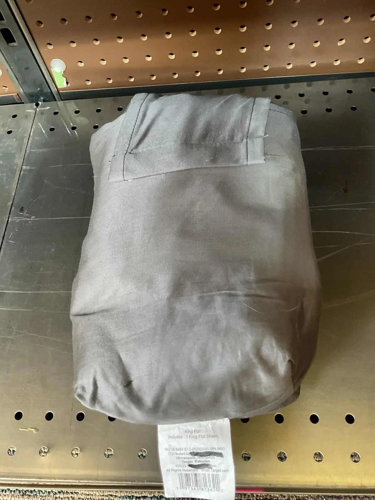 King 400 Thread Count Performance Flat Sheet Dark Gray 1