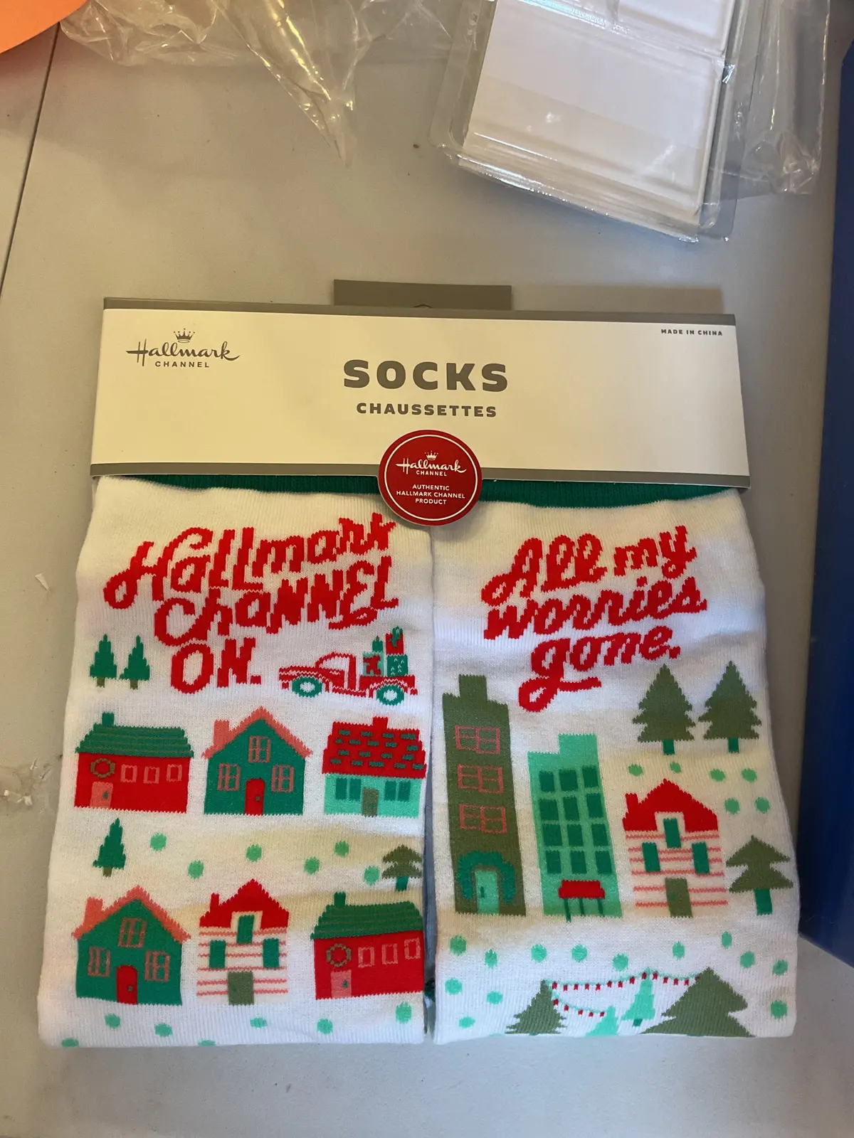 National Brand Christmas” All My Worries Gone “ Socks- One Size Fits Most 1