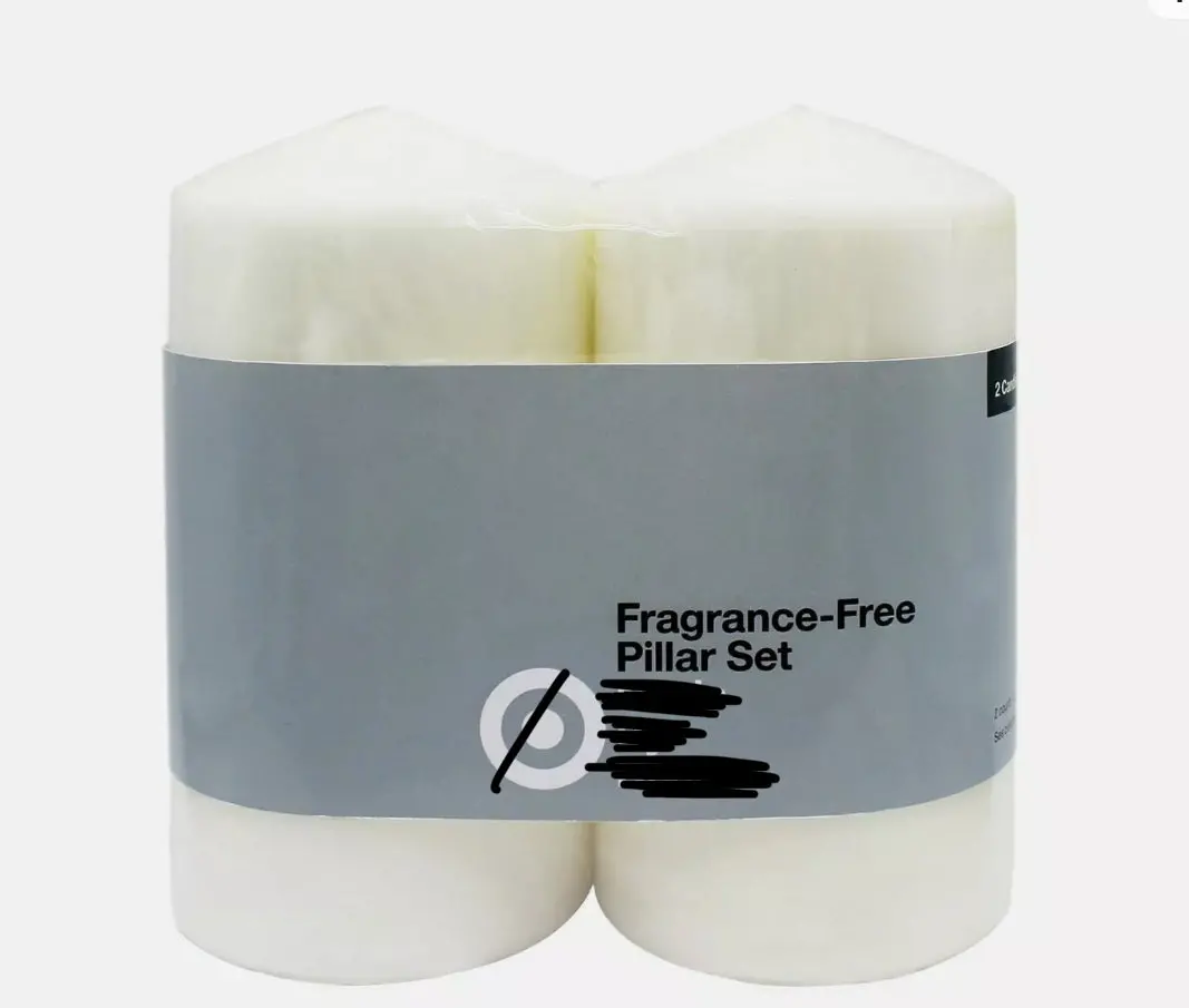Fragrance Free Pillar Set 2Pk 1
