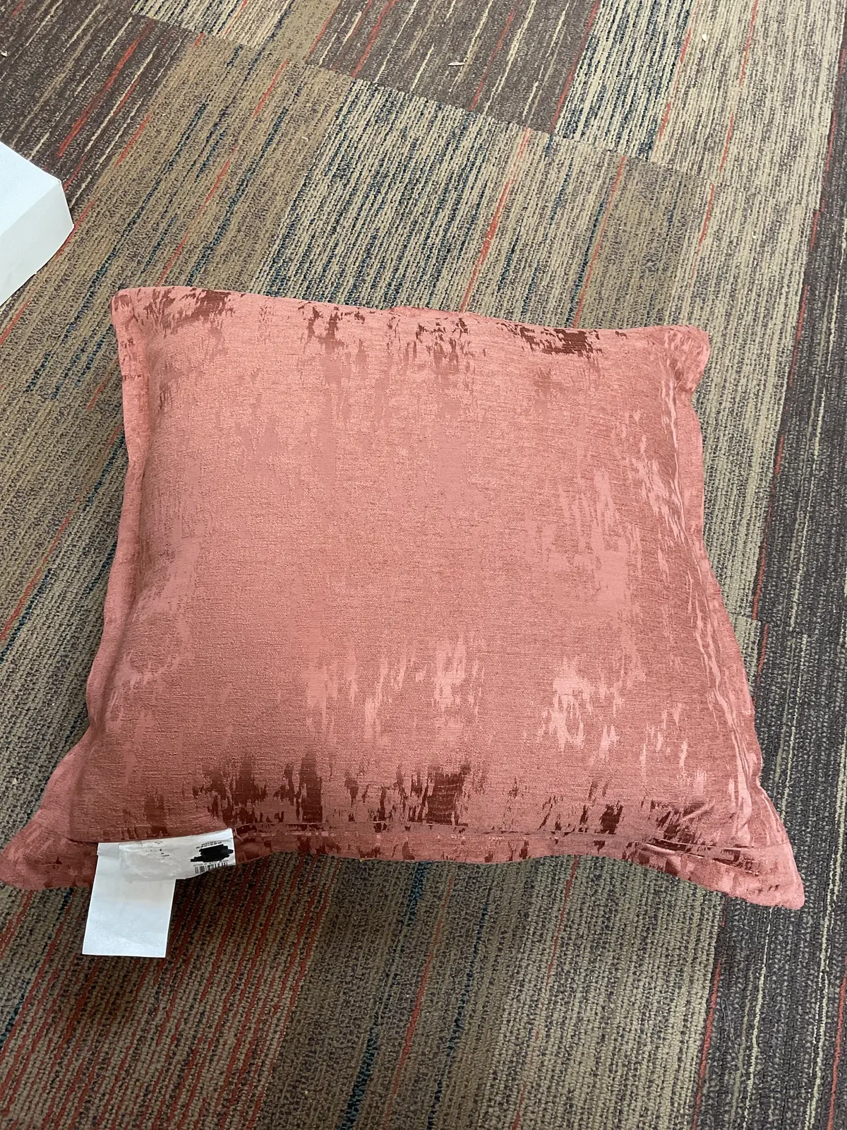 Oversized Velvet Jacquard Square Throw Pillow Terracotta 1