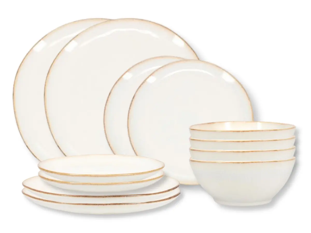 Salt & Pepper Serviesset Artisan Wit 12-Delig / 4 Personen - 4 Dinerborden, 4 Ontbijtborden En 4 Kommen 1