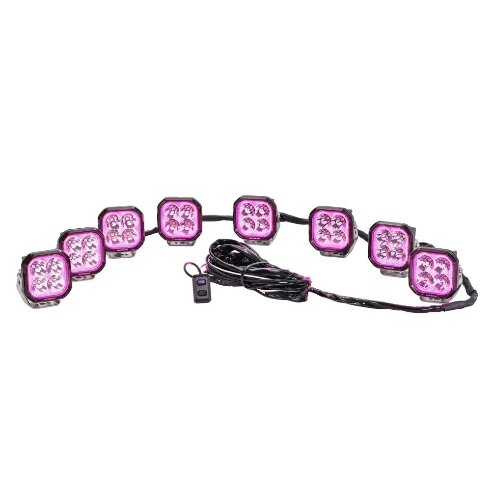Color Play Series Rgb Version 8-Led Pod Light Power Wiring Harness Kit With 3 Pin Dt Plug 1
