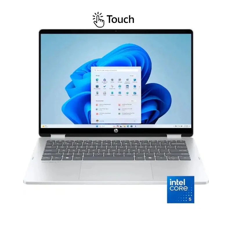 Hp Omnibook 5 Flip 14-Fp0013dx, Intel Core 5-120U, Ram 8Gb, Ssd 512Gb, Intel Graphics, 14.0 Inch Wuxga Fhd+ Ips Touch, Glacier Silver 1
