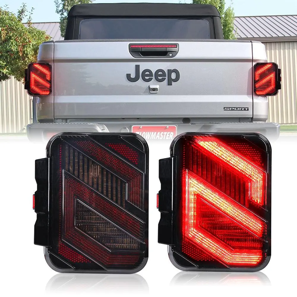 Tail Lights Compatible With Jeep Gladiator Jt 2020-2024 Unique S Shaped Design 1