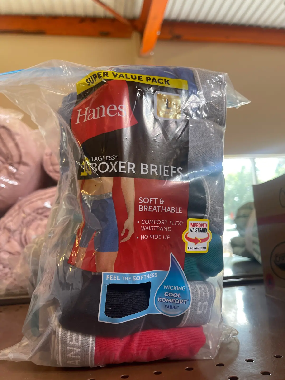 Hanes Red Label Men's Super Value Boxer
Briefs 10Pk - Black/Gray/Green L 1