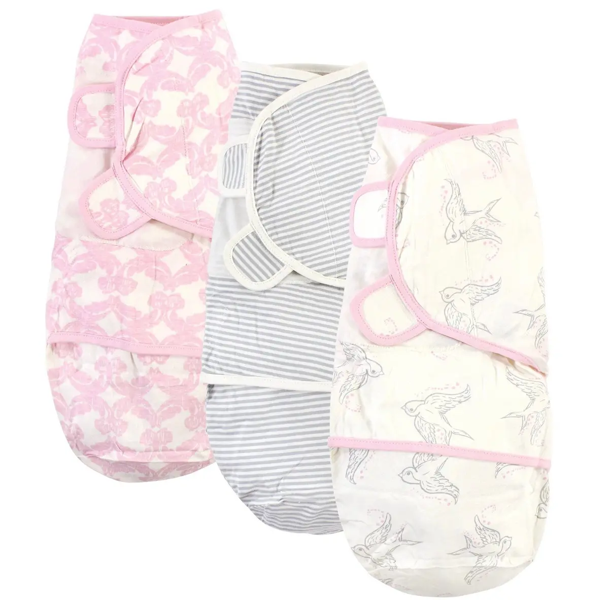 Baby Girl Organic Cotton Swaddle Wraps - 0-3 Months - 3Pk 1