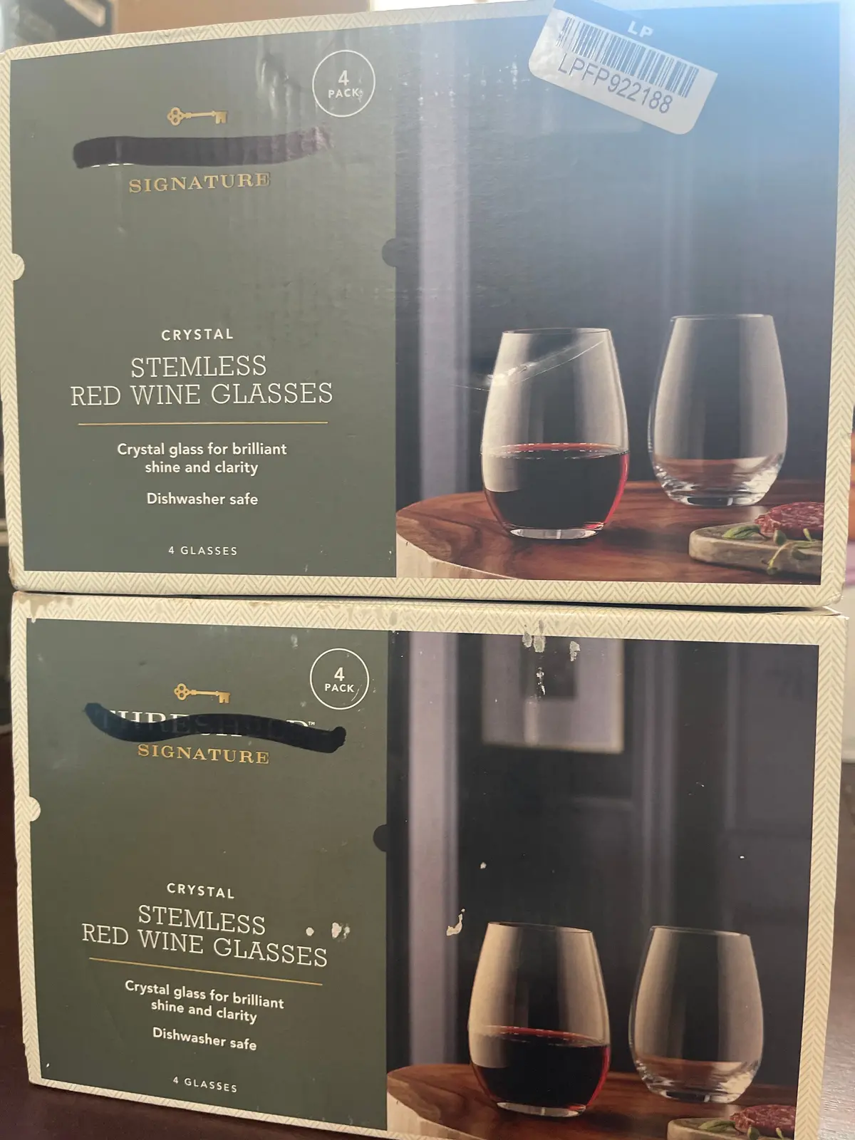 4Pk Geneva Crystal 19.7Oz Wine Glasses Red 1
