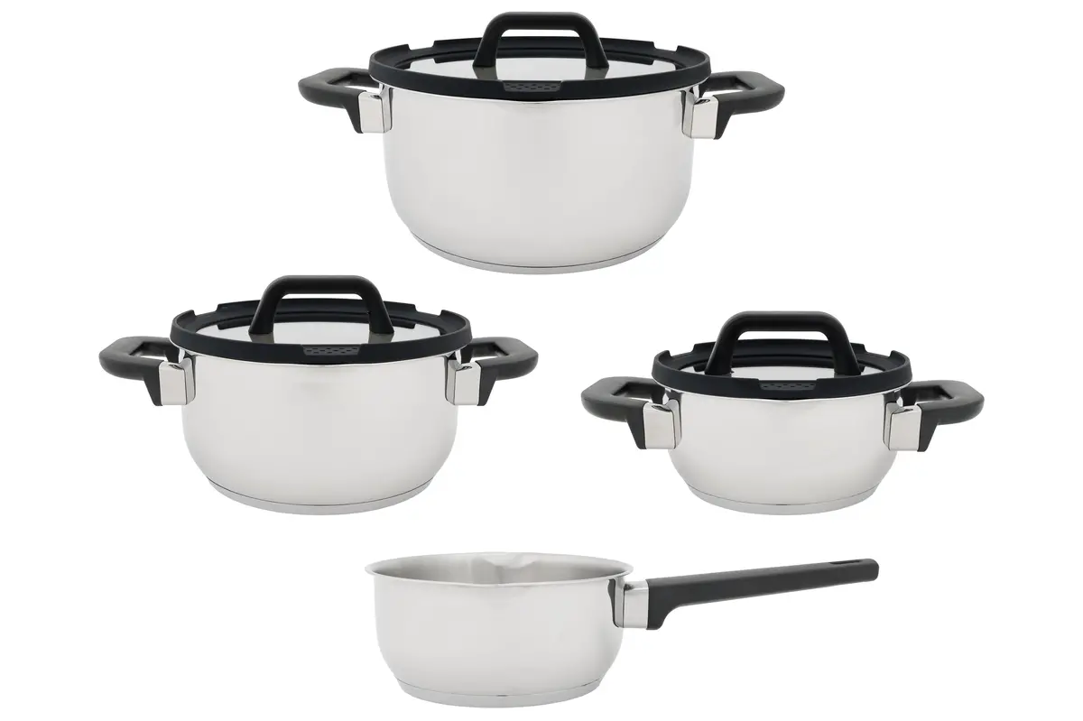Cookinglife Pannenset Stay Cool 7-Delig - Rvs - Kookpan Ø 16, 20, 24 Cm & Steelpan Ø 16 Cm - Geschikt Voor Alle Warmtebronnen 1