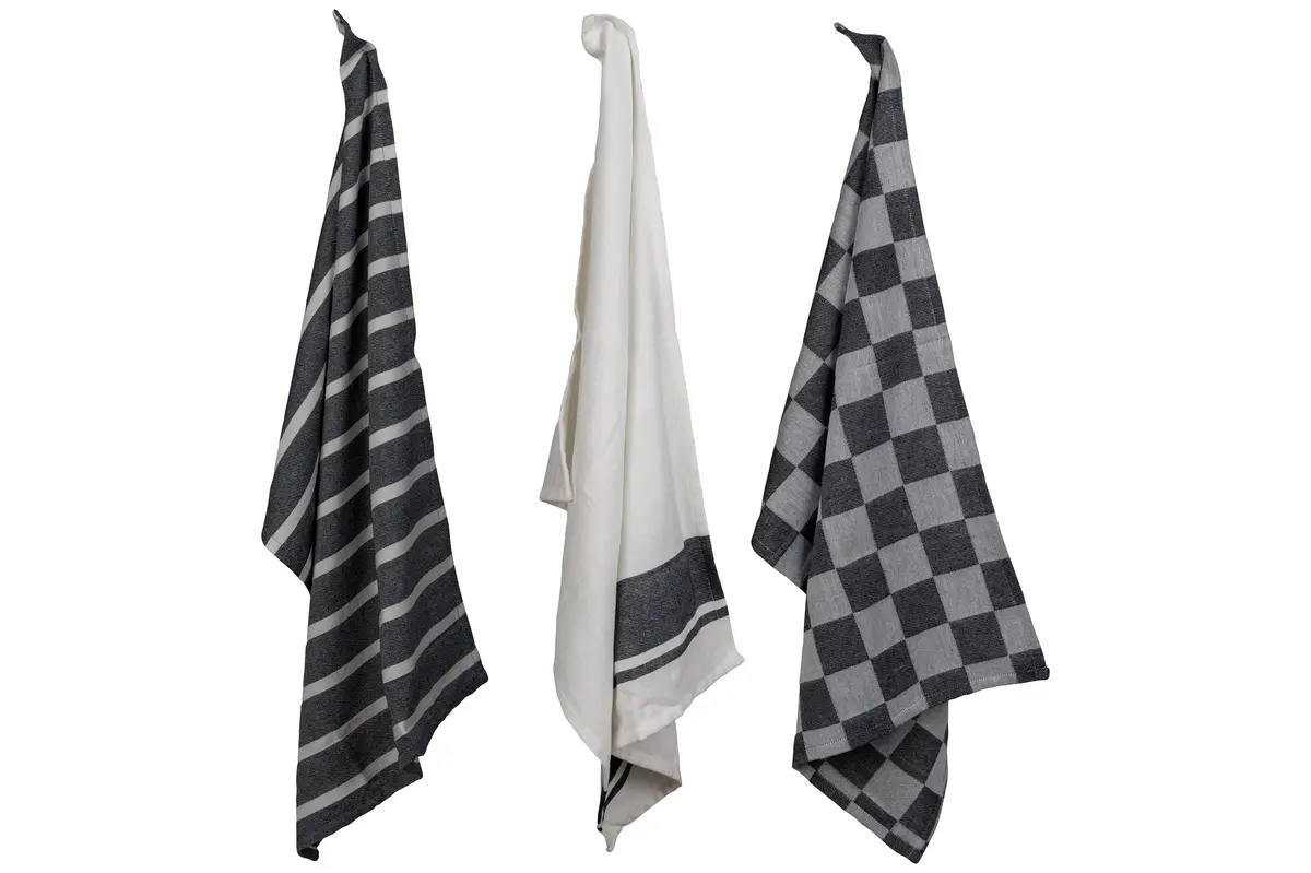 Cosy & Trendy Theedoeken Stoff Black Chambray 50 X 70 Cm - 3 Stuks 1