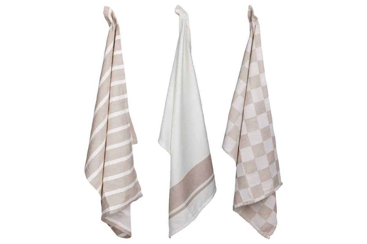 Cosy & Trendy Theedoeken Stoff Sand 50 X 70 Cm - 3 Stuks 1
