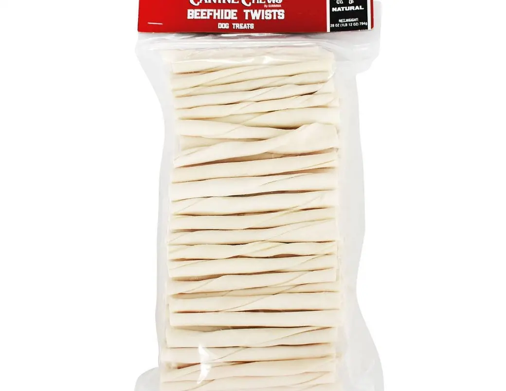 Chews Natural Beef Twistable Rawhide Dog Treats - 28Oz 1