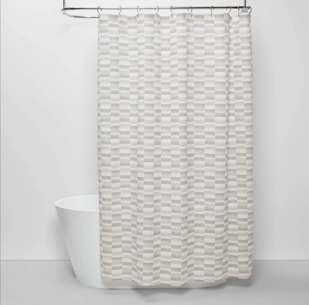 Colorblock Shower Curtain Gray 1
