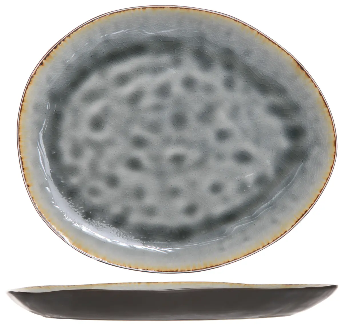 Cosy & Trendy Dinerborden Organic Laguna Blue Grey 27 X 23 Cm - 4 Stuks 1
