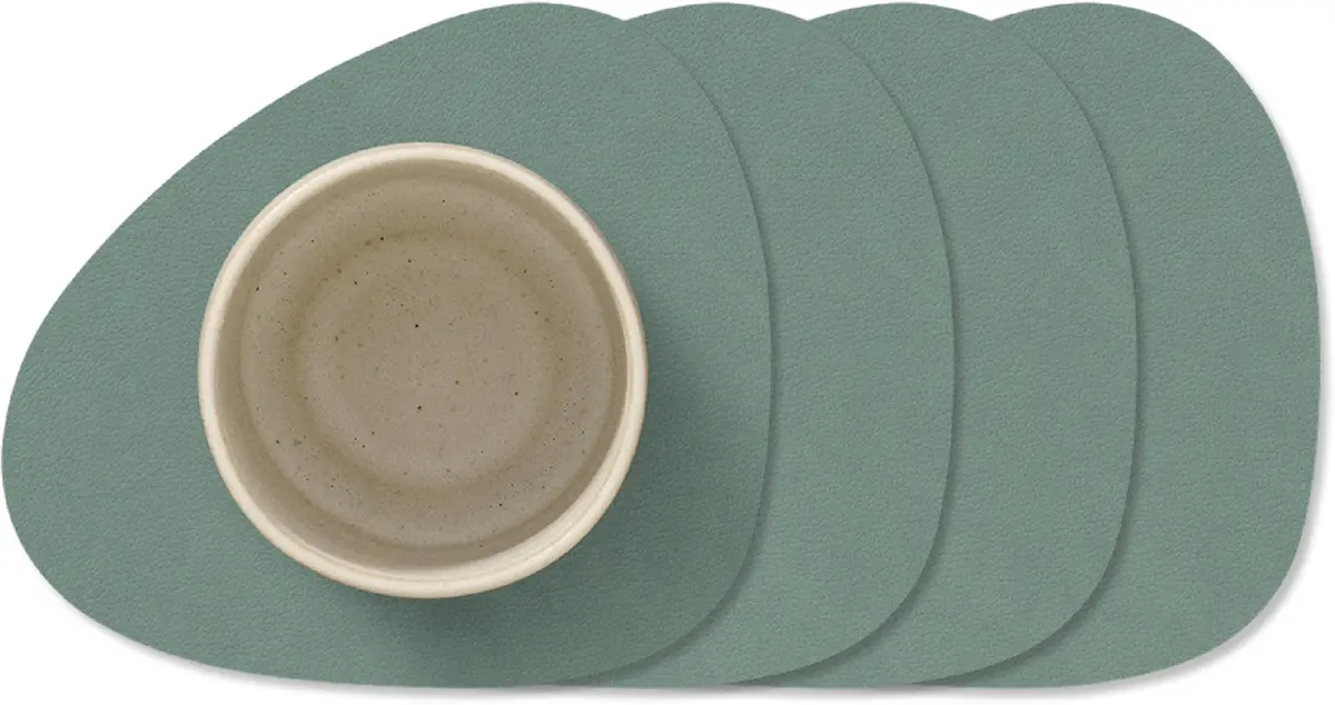 Lind Dna Onderzetters Nupo - Leer - Pastel Green - 13 X 11 Cm - 4 Stuks 1