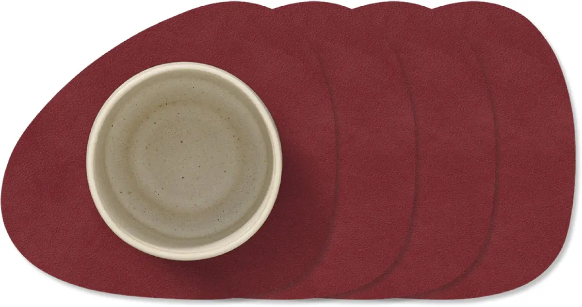 Lind Dna Onderzetters Nupo - Leer - Red - 13 X 11 Cm - 4 Stuks 1