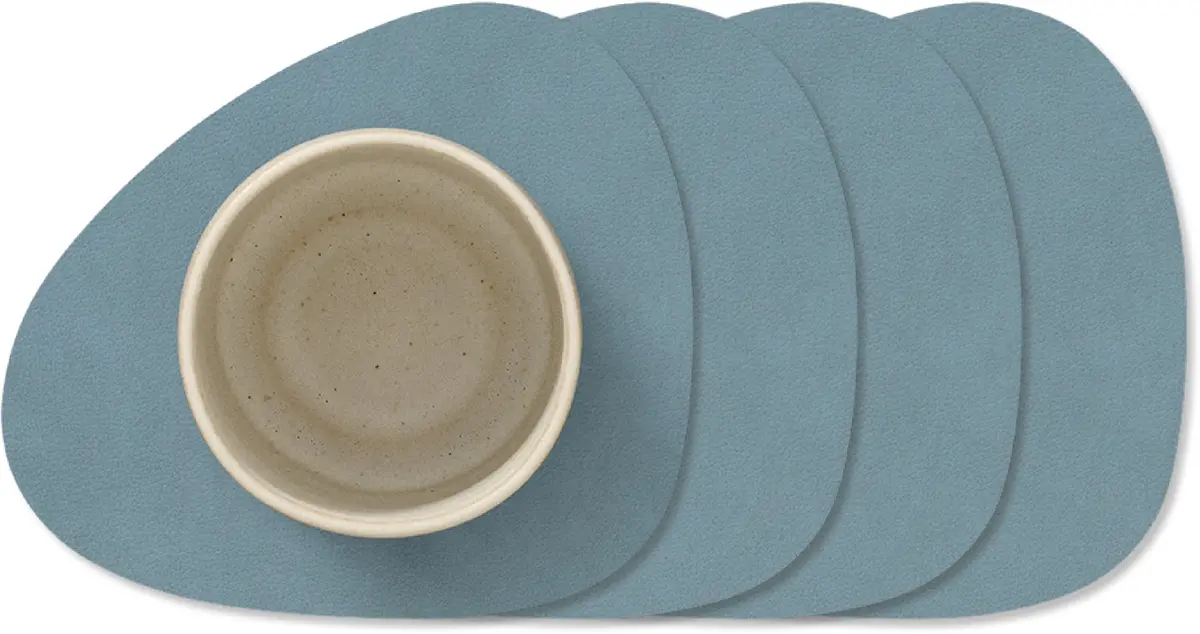 Lind Dna Onderzetters  Nupo - Leer - Light Blue - 13 X 11 Cm - 4 Stuks 1