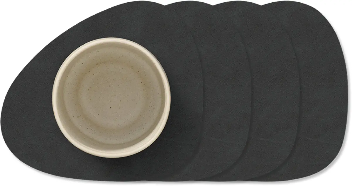 Lind Dna Onderzetters Nupo - Leer - Black - 13 X 11 Cm - 4 Stuks 1