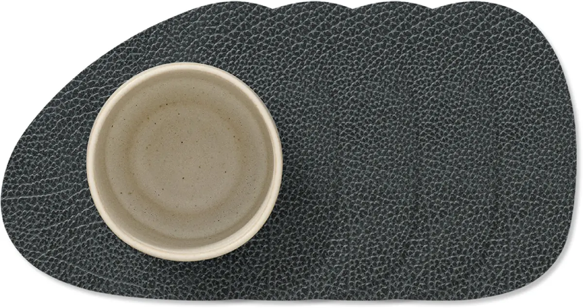 Lind Dna Onderzetters Hippo - Leer - Black Anthracite - 13 X 11 Cm - 4 Stuks 1