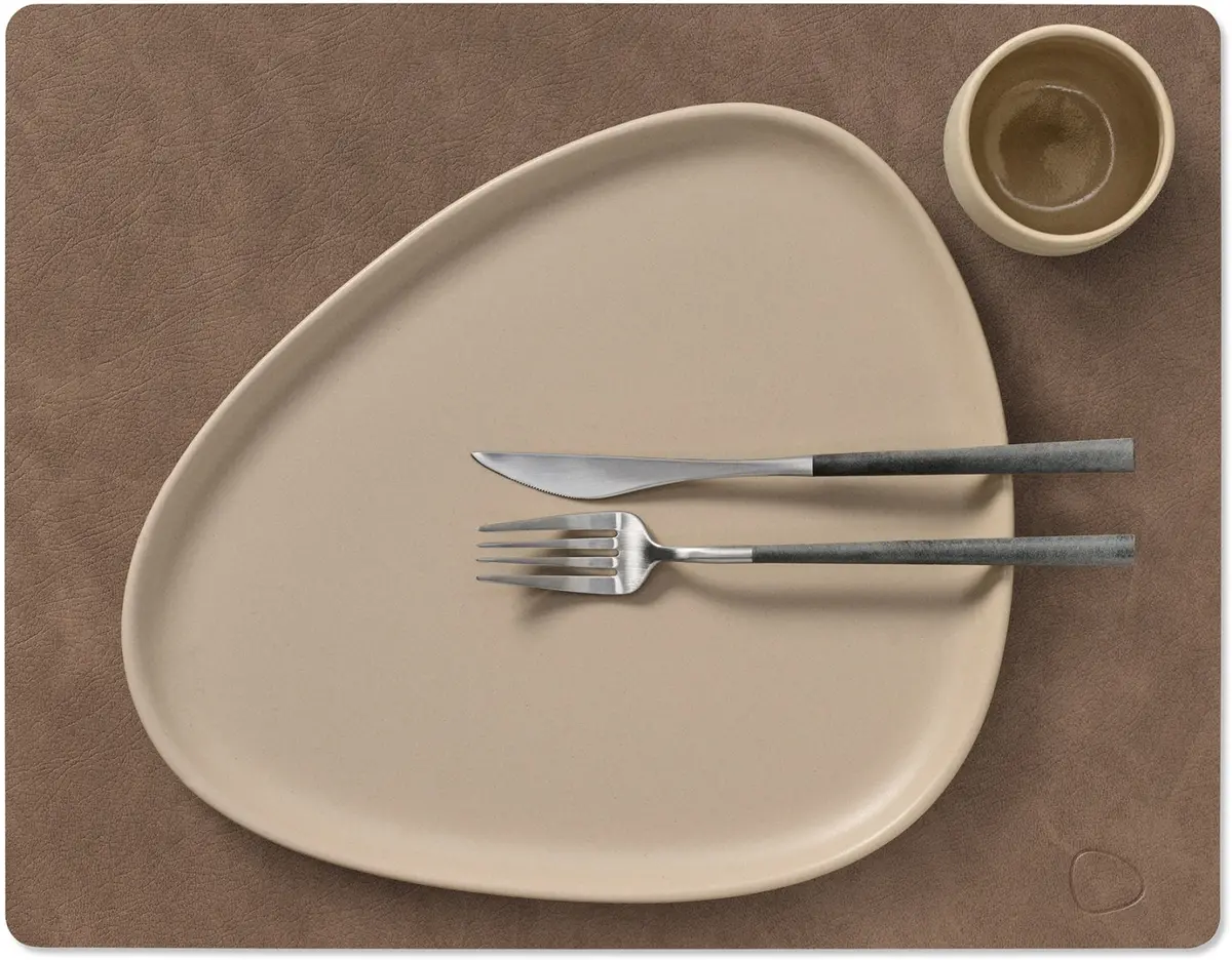 Lind Dna Placemats Nupo - Leer - Brown / Sand - Dubbelzijdig - 45 X 35 Cm - 2 Stuks 1