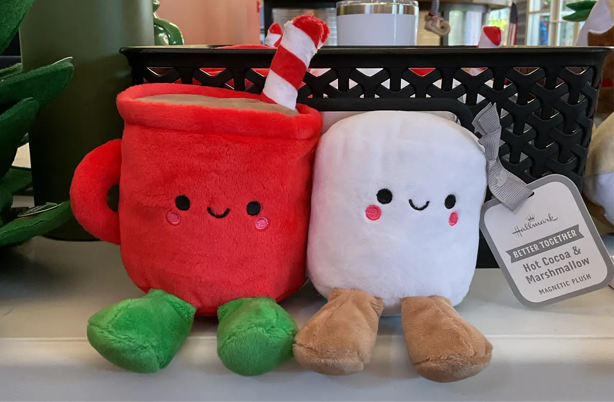 National Brand Christmas Better Together Hot Cocoa & Marshmallow Magnetic Plush 1
