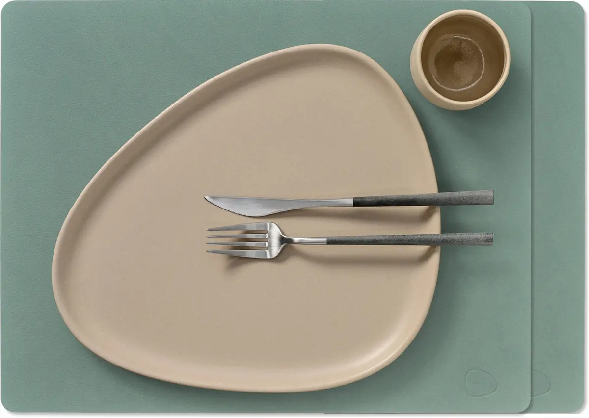 Lind Dna Placemats Nupo - Leer - Pastel Green - 45 X 35 Cm - 2 Stuks 1
