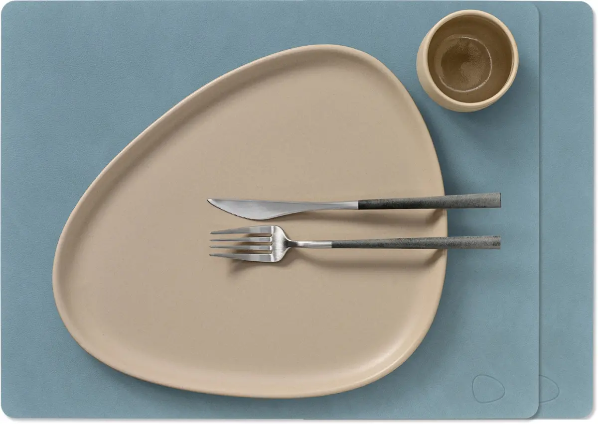 Lind Dna Placemats Nupo - Leer - Lichtblauw 45 X 35 Cm - 2 Stuks 1