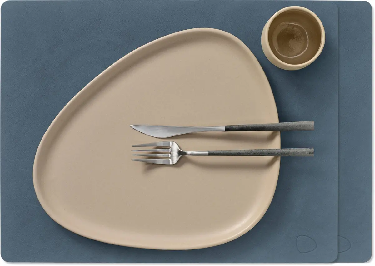 Lind Dna Placemats Nupo - Leer - Dark Blue - 45 X 35 Cm - 2 Stuks 1