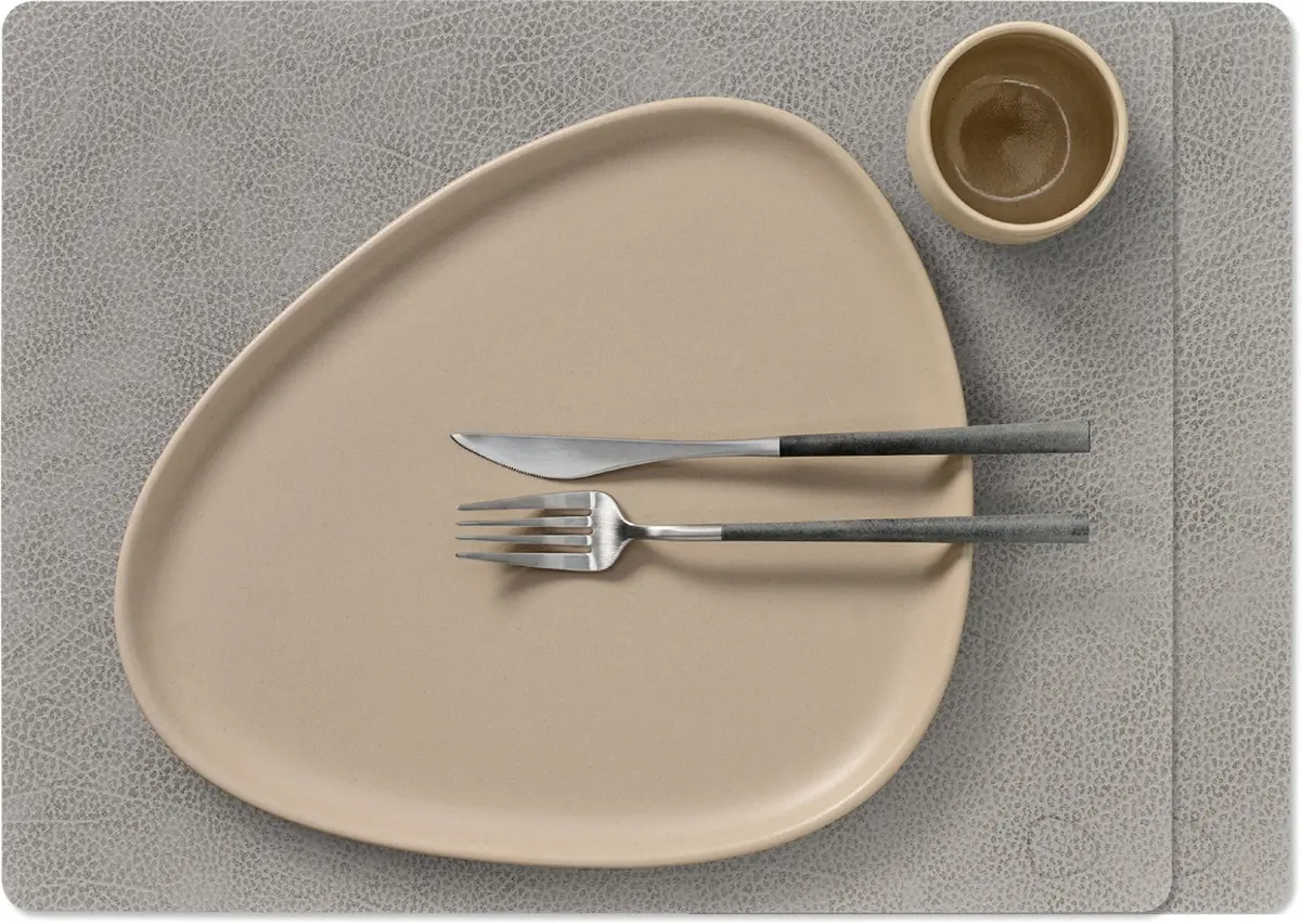 Lind Dna Placemats Hippo - Leer - Anthracite Grey - 45 X 35 Cm - 2 Stuks 1