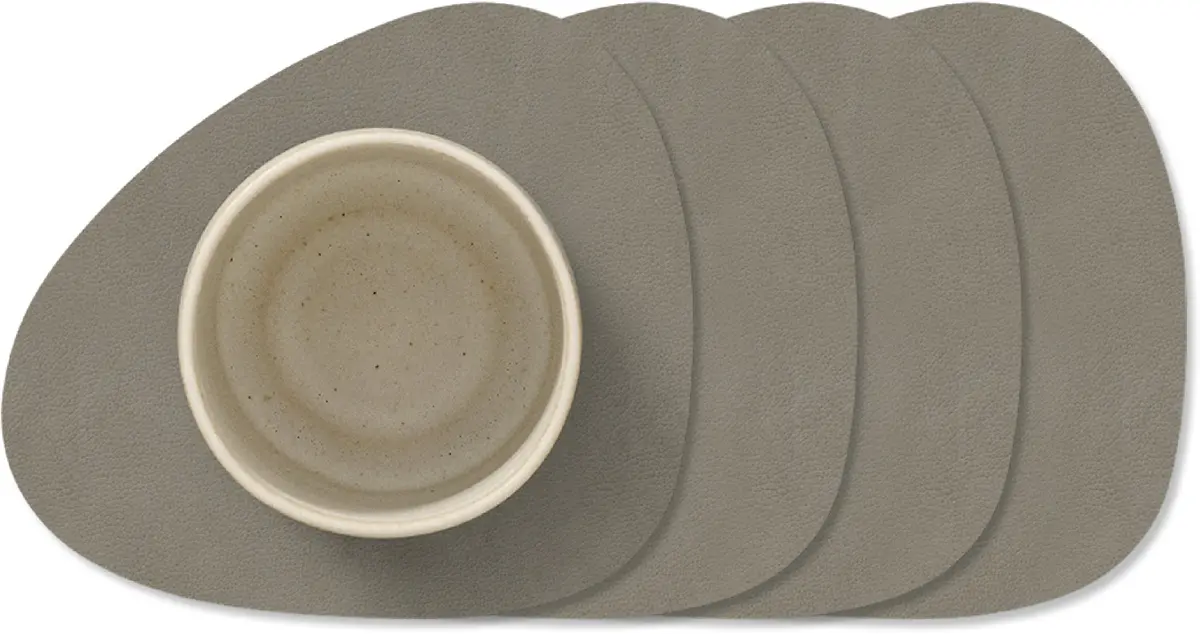 Lind Dna Onderzetters Nupo - Leer - Flint Grey - 13 X 11 Cm - 4 Stuks 1