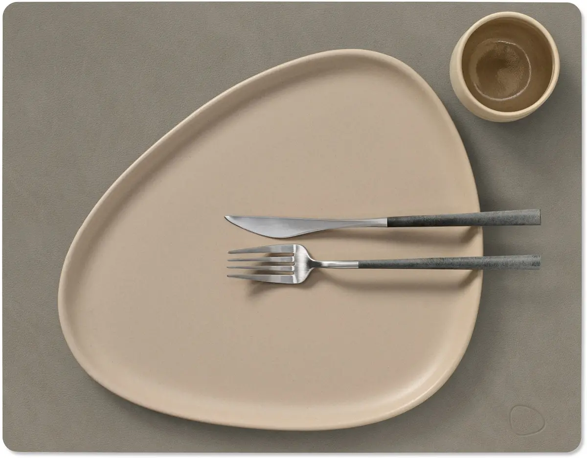 Lind Dna Placemats Nupo - Leer - Flint Grey - 45 X 35 Cm - 2 Stuks 1