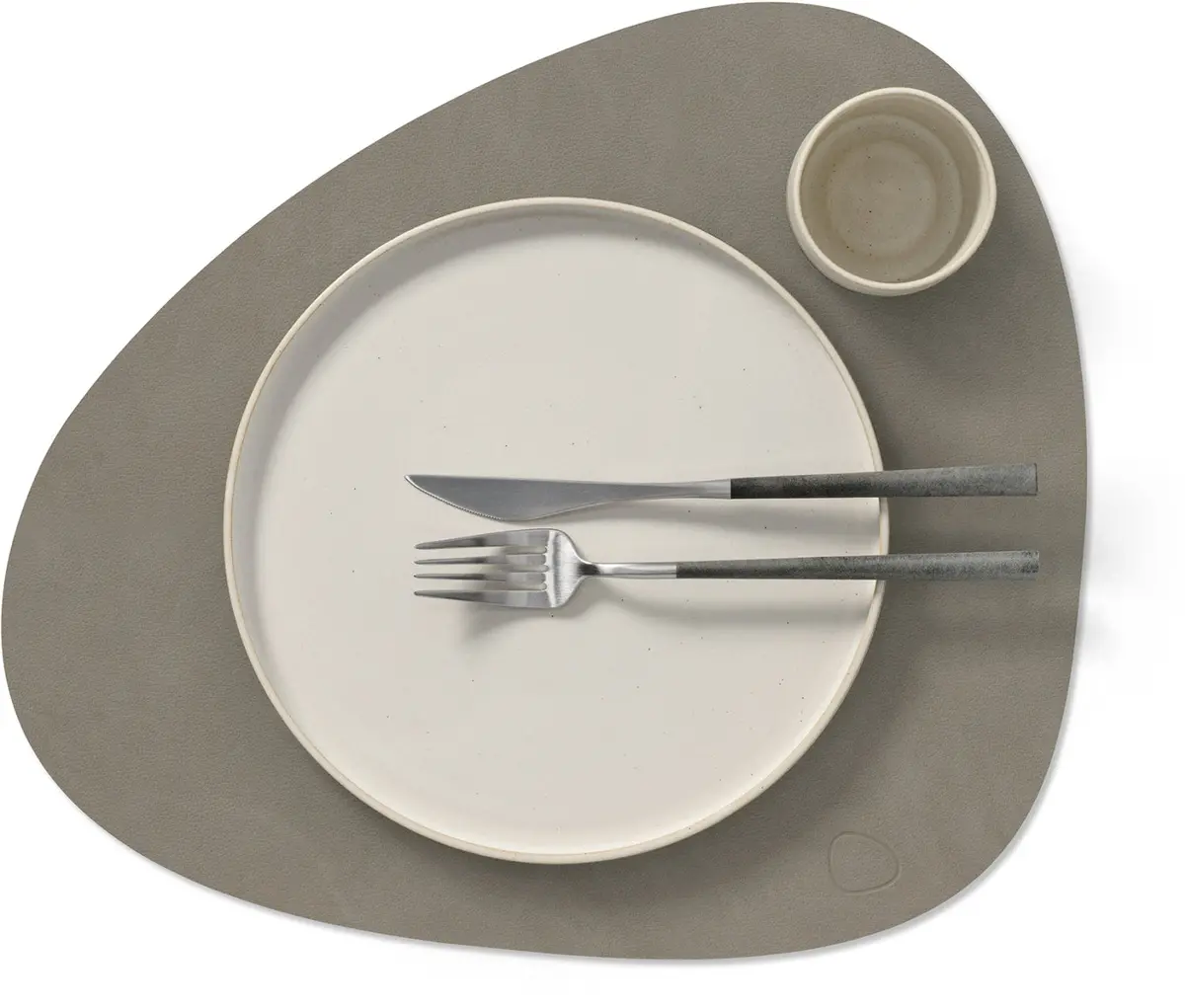 Lind Dna Placemats Nupo - Leer - Flint Grey - Curved - 44 X 37 Cm - 2 Stuks 1
