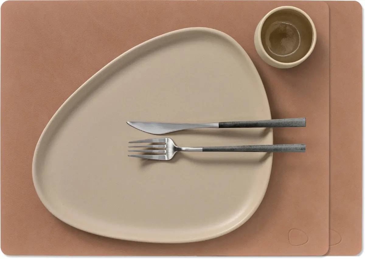 Lind Dna Placemats Nupo - Leer - Old Rose - 45 X 35 Cm - 2 Stuks 1