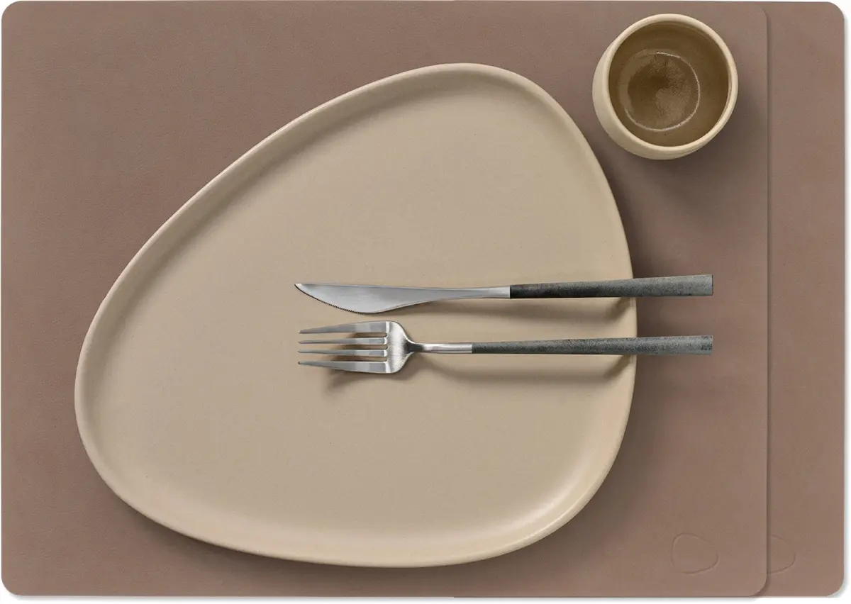 Lind Dna Placemats Nupo - Leer - Truffle - 45 X 35 Cm - 2 Stuks 1