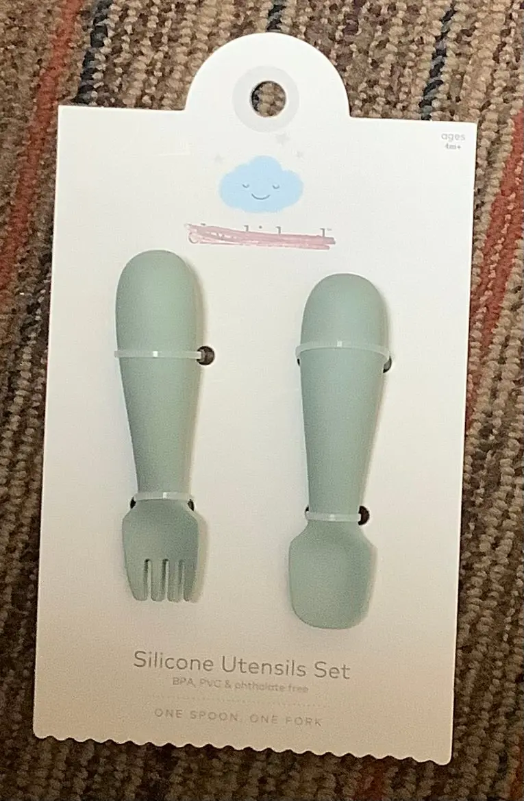 Silicone Spoon & Fork - 2Pc - Green 1