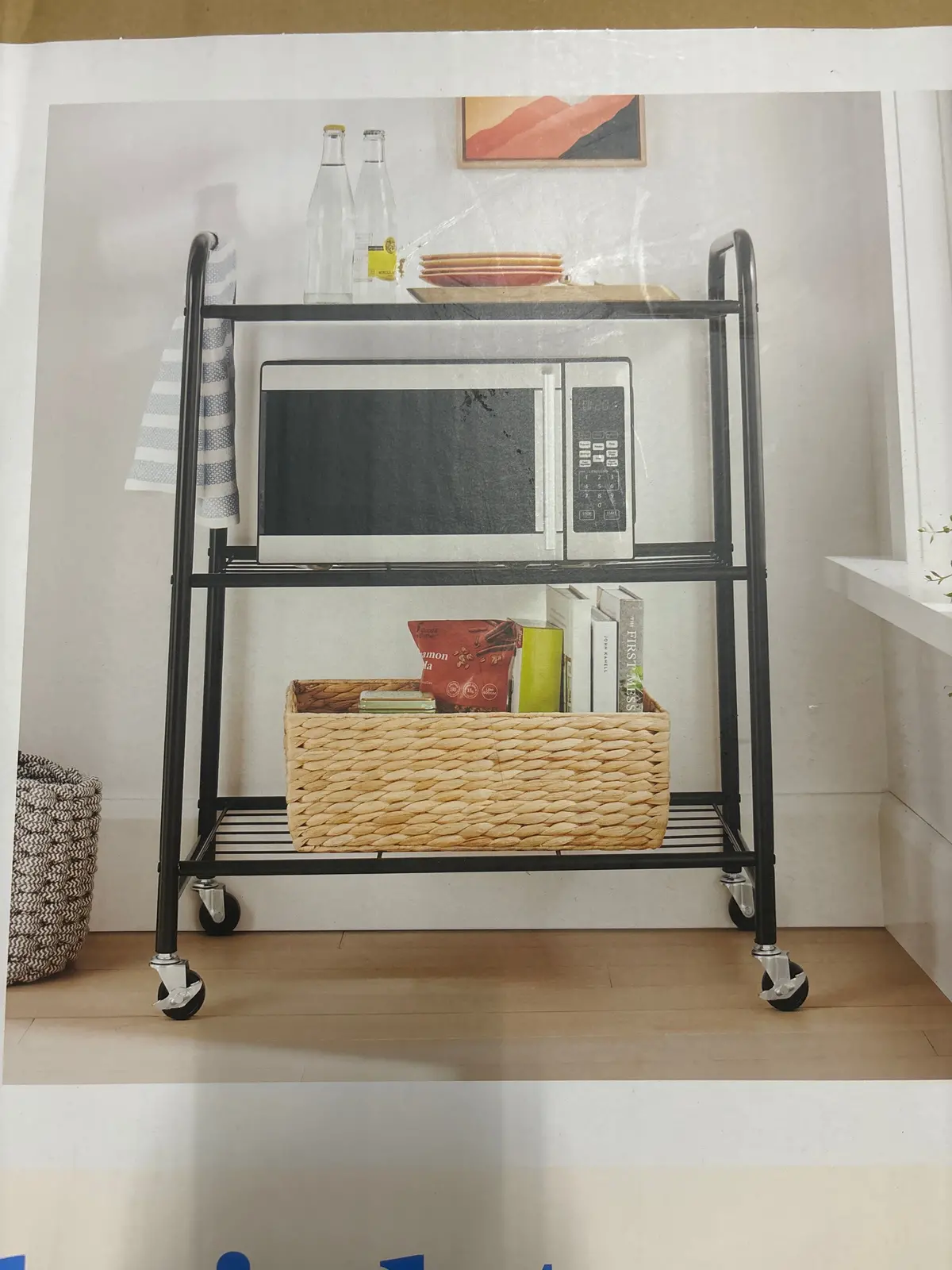 Microwave Cart - Black Metal - Boxed 1