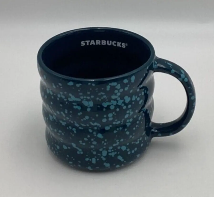 Starbucks Blue & White Splatter Coffee Mug Suitable For Hot Beverages - 12 Oz 1