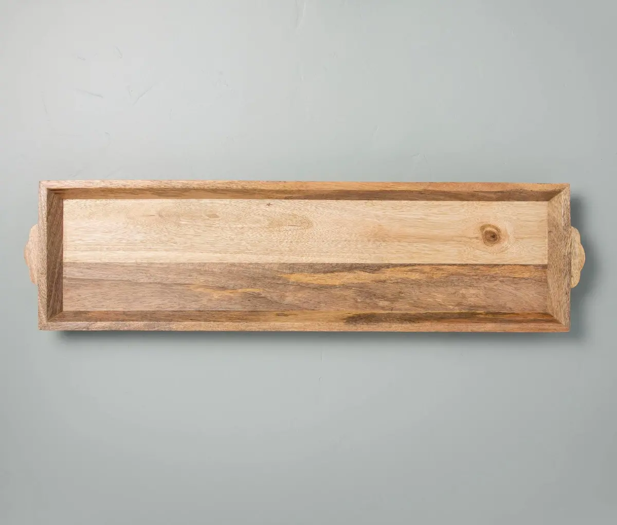 9”X33.5” Carved Wood Tray 1