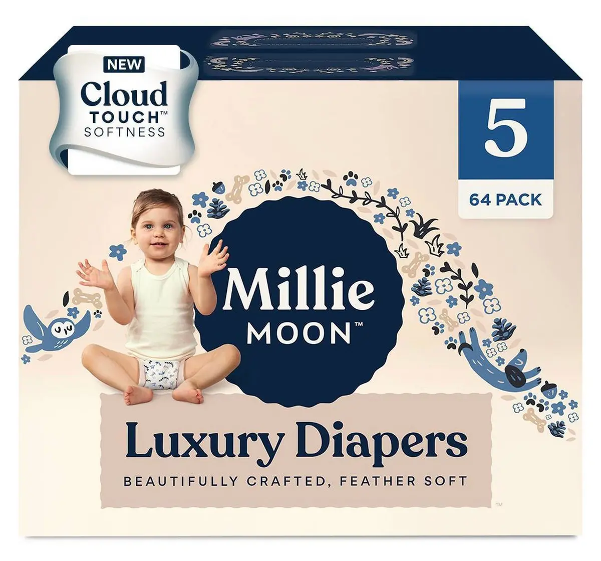 Millie Moon Luxury Diapers Size 5 - 64 Count 1