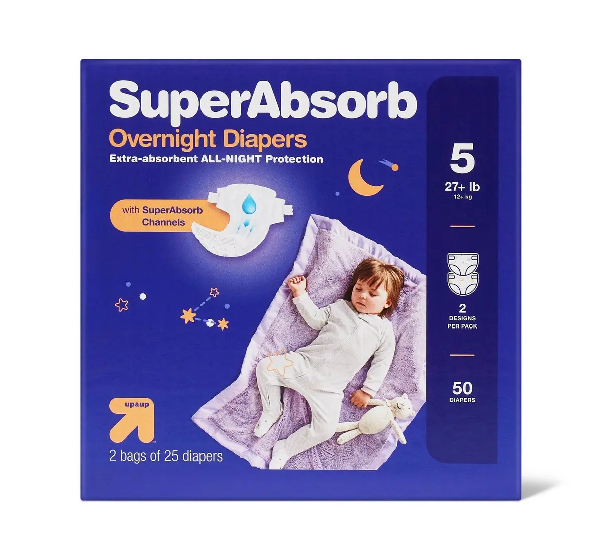 Disposable Overnight Diapers Giant Pack - Size 5 - 50 Count 1