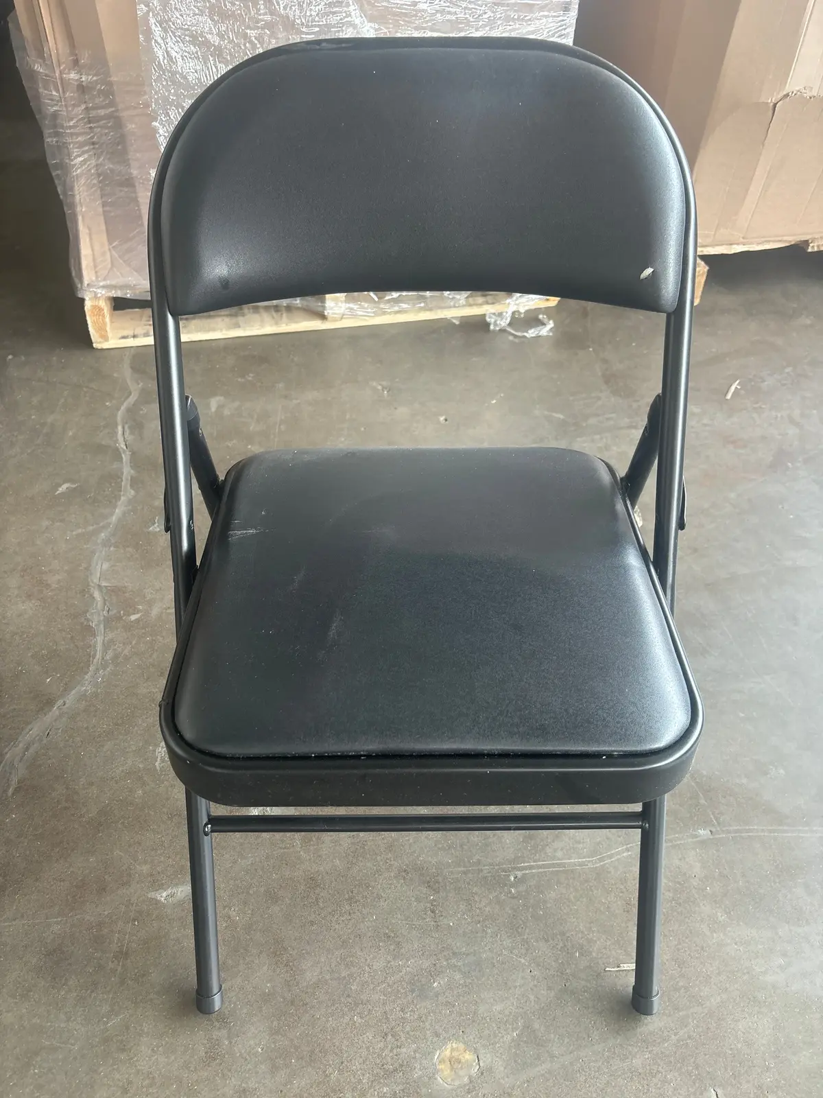 Padded Black Folding Chair (Out Of Box) (1Pc) 1