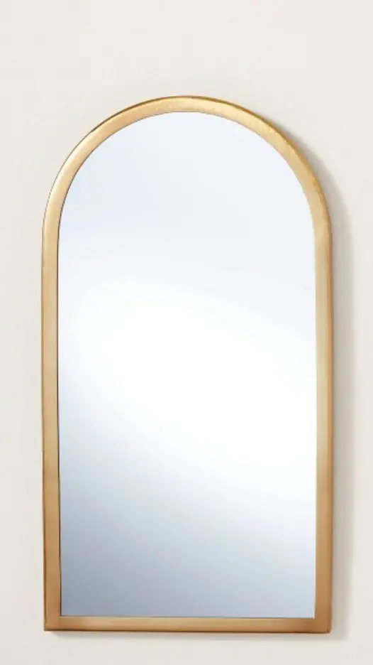 Arched 8" X 16" Metal Frame Wall Mirror
Brass Finish 1