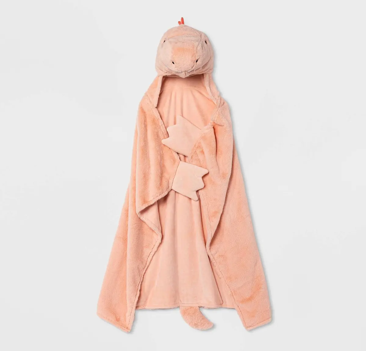 Dinosaur Sensory Friendly Kids Hooded Blanket - Pink 1