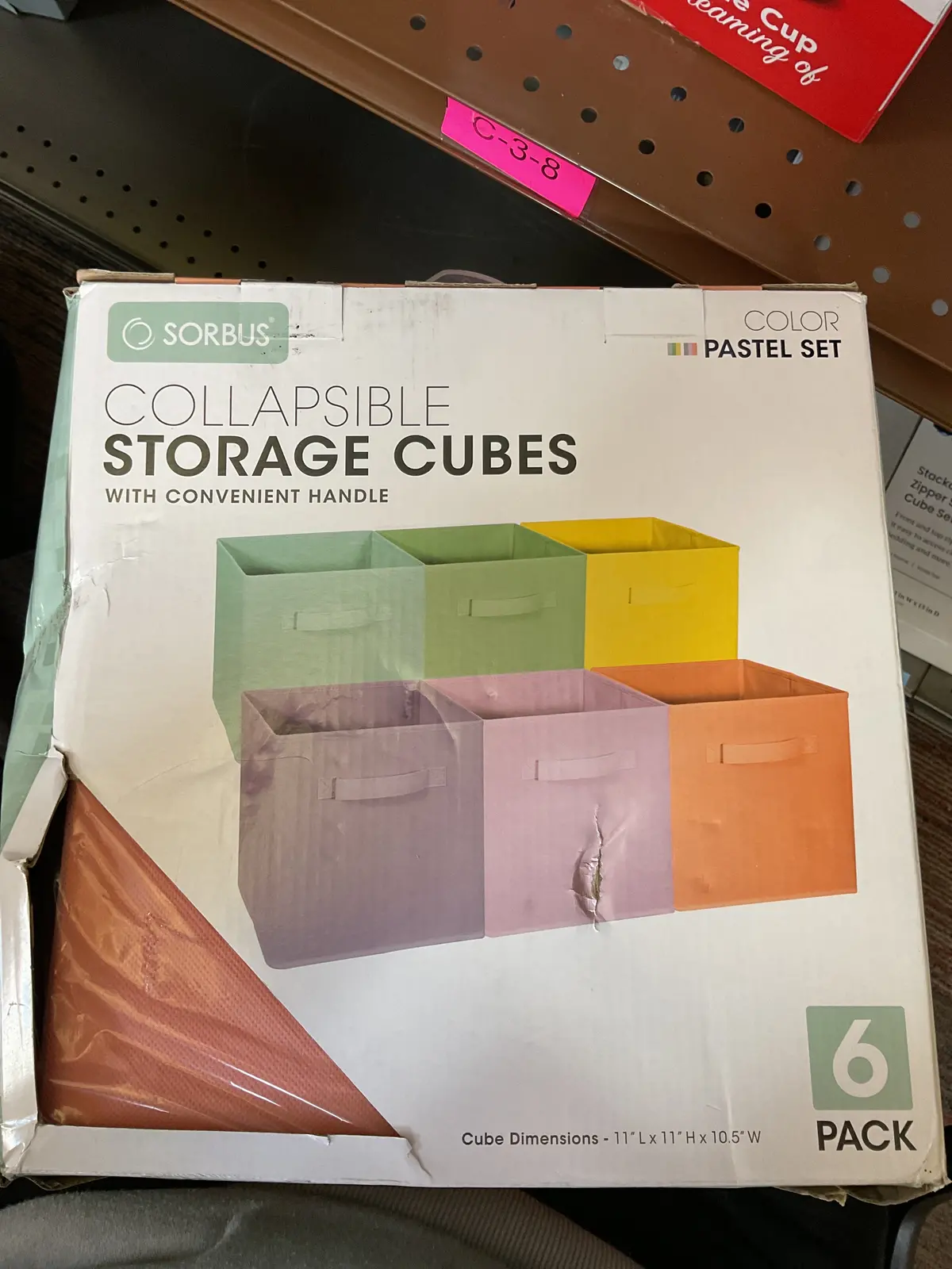 6 Pack Foldable Fabric Storage Cube Bins With Handles 1
